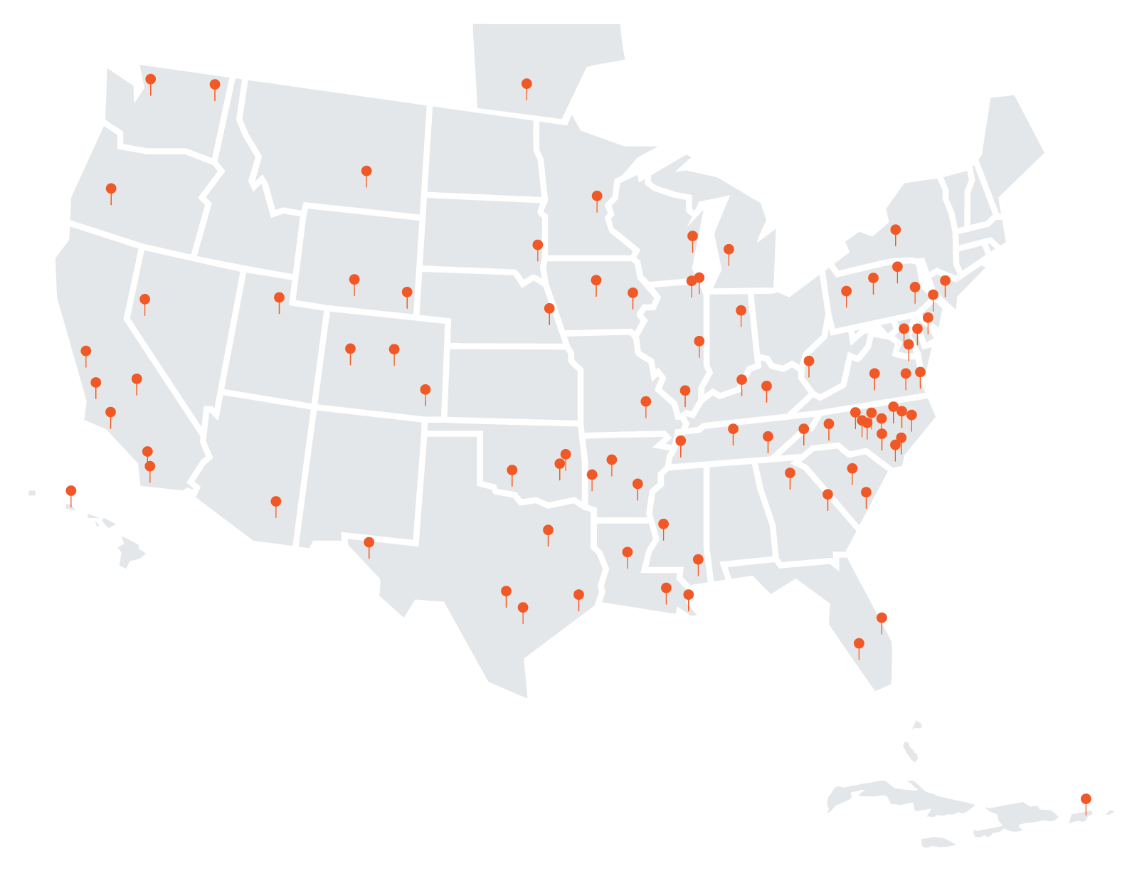 USA Map, Puerto Rico, Canada